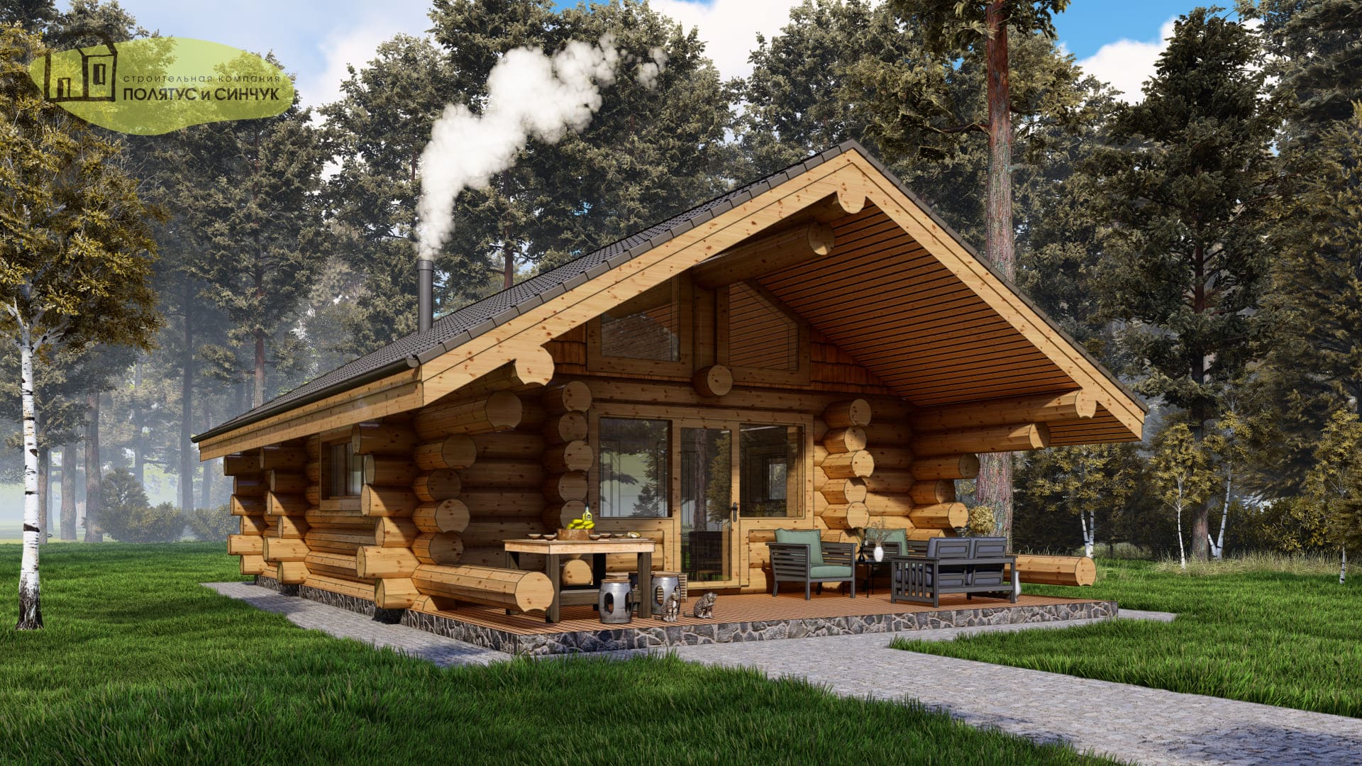 Проект бани из бревна ручной рубки «Устья»